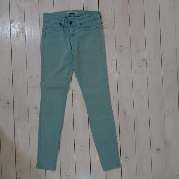 Women's Rich & Skinny Seafoam Green Skinny Jeans Made in USA - Picture 1 of 10
